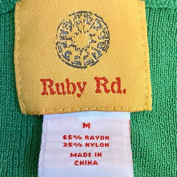 Vintage Rudy Rd. Abalone shell apple green sweater size medium - Picture 10 of 13